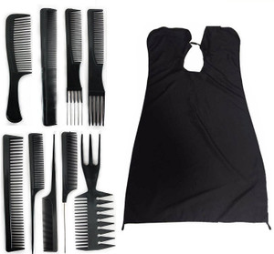 Majik Professional Parlour Use Hair Cutting Sheet \u0026 9 Pcs Hair Comb Set For Men \u0026 WomenSet of 10